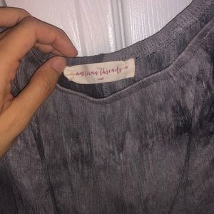 American Threads -Off The Shoulder Navy blue shirt